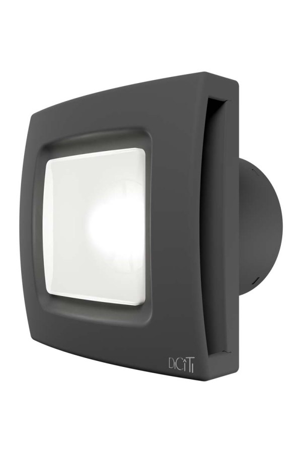 Вентилятор накладной AERO D100 подсветка обратный клапан серый матовый DICITI